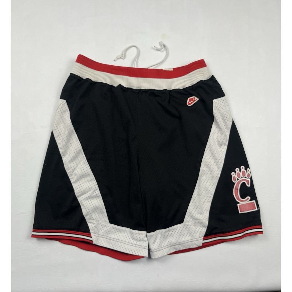 Vintage Nike 1997 Cincinnati Bearcats Basketball Shorts Mens Medium Black Mesh
